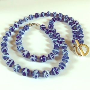 Beautiful Glass Bead Necklace & Bracelet